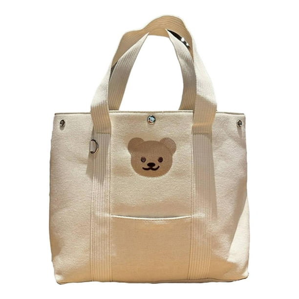 Bolso de mano para mujer, bolso de lona, bolso de hombro, bolso de viaje, bolso de moda de alta capacidad, bolso de trabajo blanco