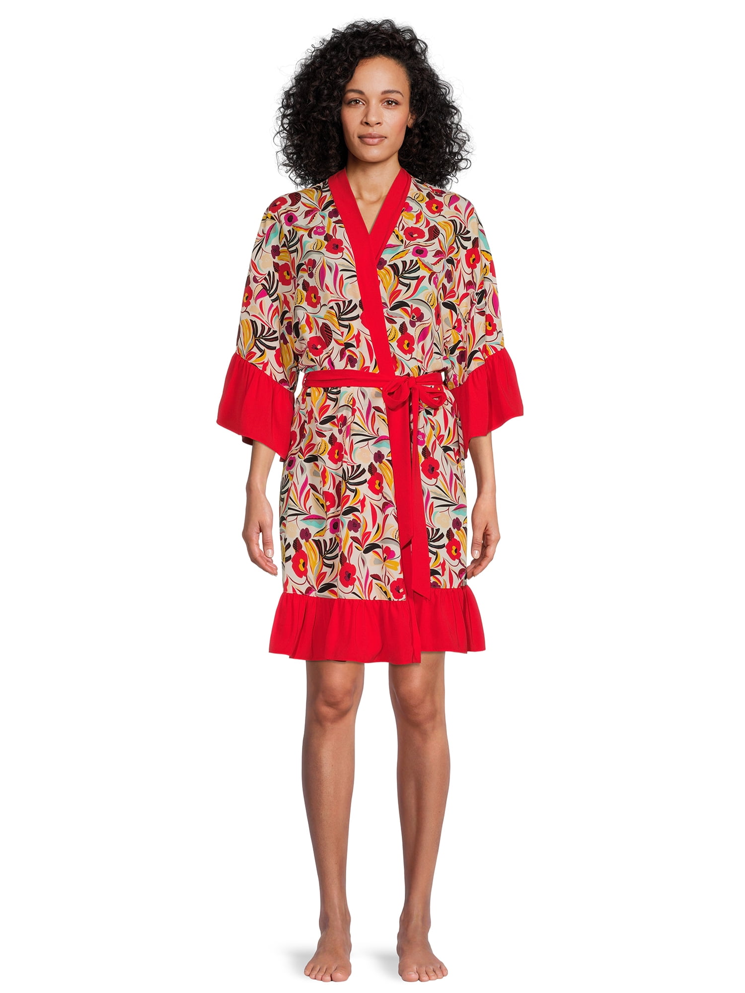 The Pioneer Woman Ruffle Sleeves and Hem Robe, Women's, Size S-3X