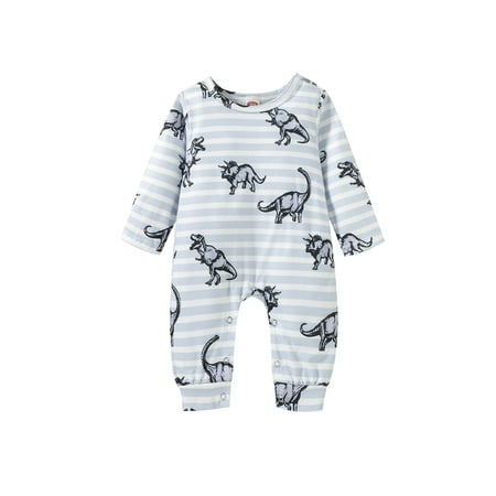 

Newborn Infant Baby Boys Jumpsuit Dinosaur Long Sleeve Romper Autumn Spring Outfits