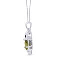 thumbnail image 2 of AFFY Heart Shape Simulated Peridot Love Heart Cute Pig Pendant Necklace 14k White Gold Over Sterling Silver with 18" Chain, 2 of 5