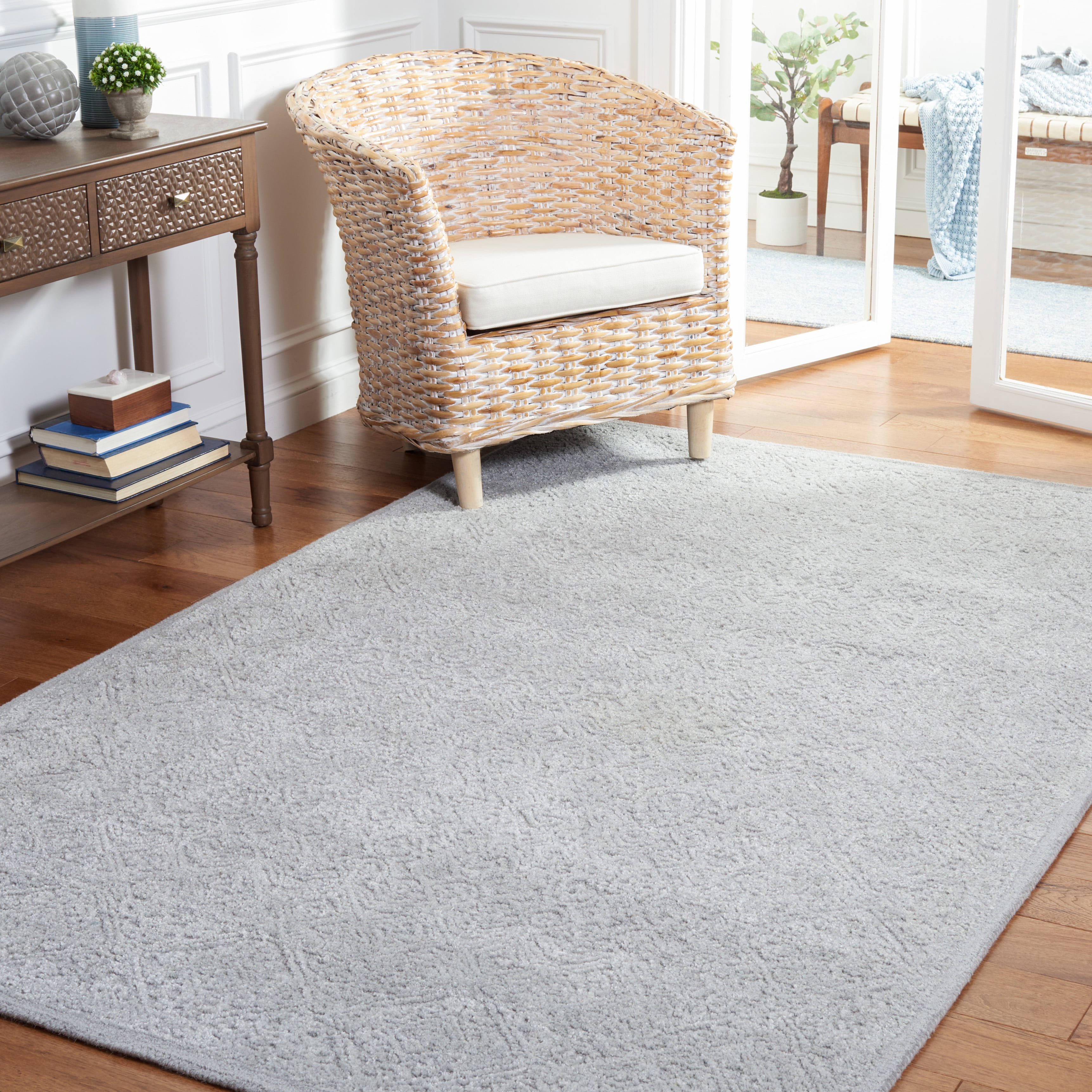 SAFAVIEH Martha Stewart Tufted Wool Area Rug, Grey, 6' x 9'