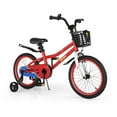 thumbnail image 3 of Costway Bicicleta infantil con ruedas de entrenamiento extraíbles y cesta para niños de 4 a 8 años, color rojo, 3 of 3