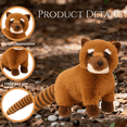 thumbnail image 3 of Realistic Raccoon Plush Toy Simulation Stuffed Animals Soft Sleep Aid Anxiety Relief Companion Brown, 3 of 8