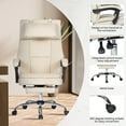 thumbnail image 3 of Office Chair, Ergonomic Big and Tall Computer Desk Chairs, Executive Office Chair with Footrest & Removable Headrest for Home Office, Beige, 3 of 9