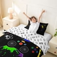 thumbnail image 4 of meiyoeat Graffiti Splash Game Controller Twin Bedding for Boys Teens Gamers, Colorful Graffiti Gaming Console Duvet Cover Set, Gamepad Reversible 2pcs, 1 Duvet Cover and 1 Pillowcase, 4 of 7