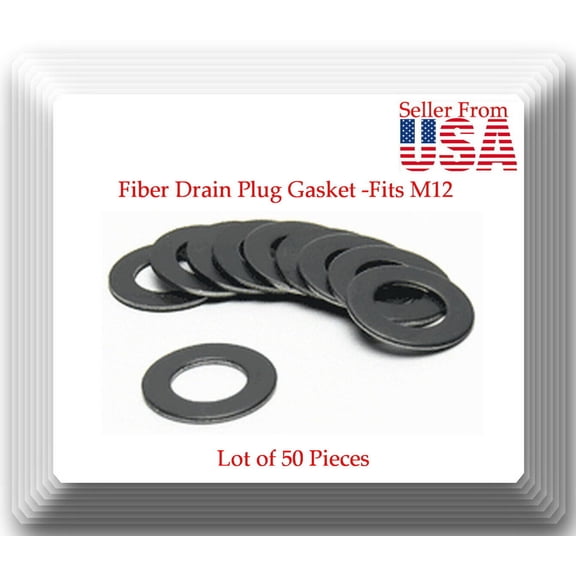 LOT 50 DP7525PK OIL DRAIN PLUG CRUSH WASHERS GASKETS 12MM FIBER