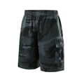 thumbnail image 3 of Men's Cargo Shorts Elastic Waist Drawstring Shorts Pants Relaxed Fit Outdoor Hiking Camo Stretch Big and Tall Cargo Short with Multi-Pocket Quick Dry Bermuda Short,Gray 3XL, 3 of 4