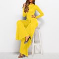thumbnail image 5 of PMUYBHF Female 4/July Petite Jumpsuits for Women Dressy Wedding Guest Jumpsuits for Women Casual Jumpsuits Loose Fit Belted Dressy Long Sleeve Crewneck Autumn Jumpsuit Long Wide Legs Formal Rompers, 5 of 8