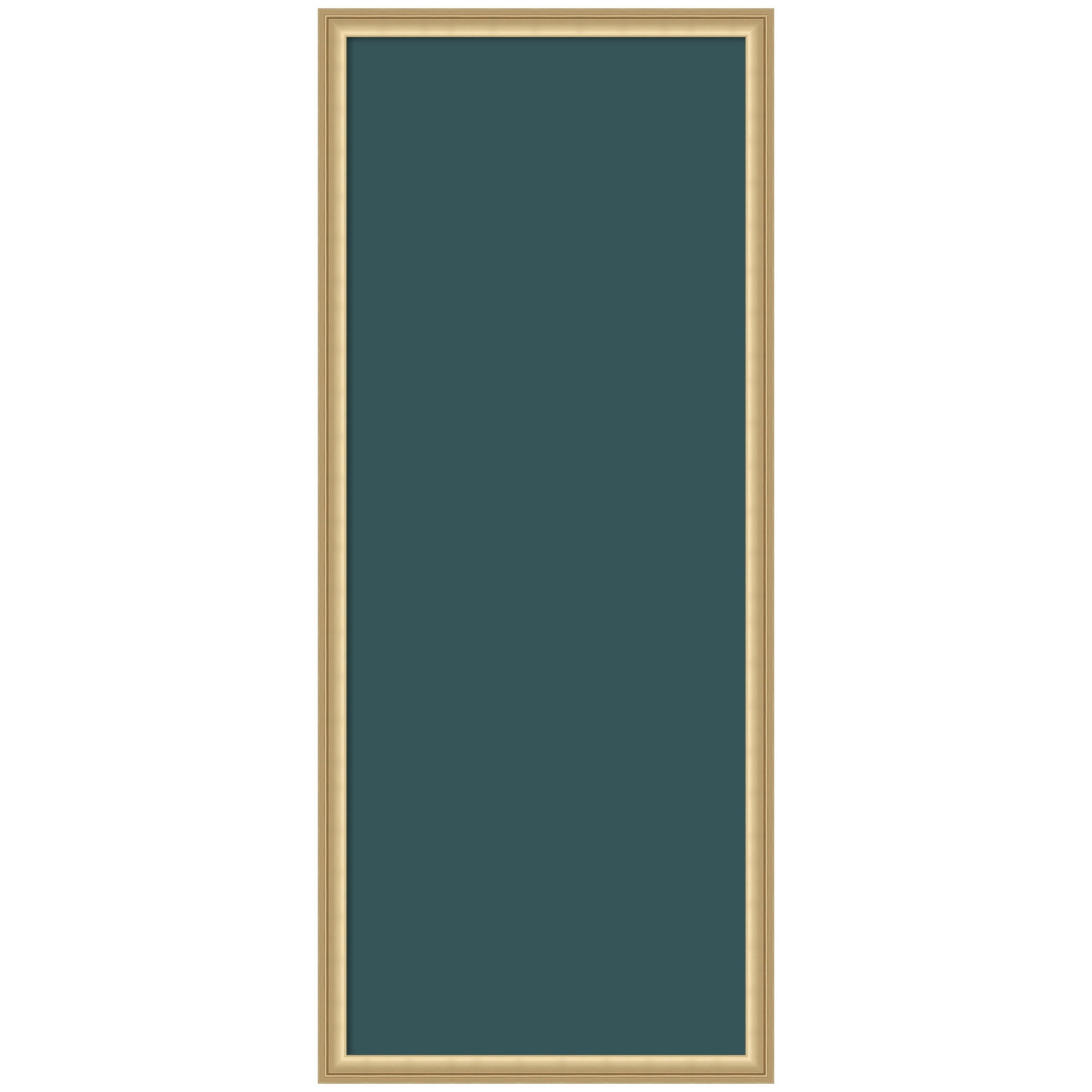 Kate and Laurel Framed Fabric Pinboard 18 x 42,  Printed Linen Classic Bulletin Board for Use as a Vision Board or Wall Organization, Florence Gold Frame