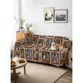thumbnail image 3 of Brown Giraffe Couch Cover for 2 Cushion Sofa, Wildlife Animals Vintage Geometric Washable Loveseat Sofa Covers Slipcover for Sectional Sofas L-Shaped, Couch Throw Cover 71"x118", 3 of 9