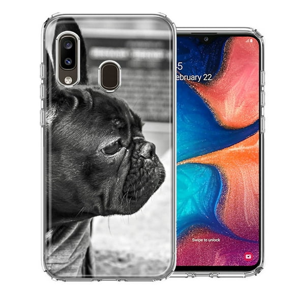 MUNDAZE For Samsung A20 French Bulldog Design Double Layer Phone Case Cover