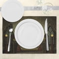 thumbnail image 3 of Ambesonne Gothic Place Mats Set of 4, Fantasy Spooky Skull, Standard Size, Brown, 3 of 6