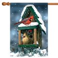thumbnail image 2 of Toland Home Garden Cardinals In Snow 28 x 40 Inch Decorative Winter Bird Birdhouse Snowflake House Flag - 100558, 2 of 3