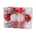 thumbnail image 3 of 24 piezas de adornos de bolas de Navidad perfecl Rojo, 3 of 8