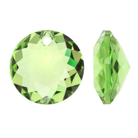Swarovski Crystal, #6430 Round Classic Cut Pendants 8mm, 2 Pieces, Peridot