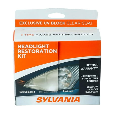 Sylvania HRK.BX Automotive Headlight Restoration Kit, Restores Clarity and Removes Haze, 0.3 lb
