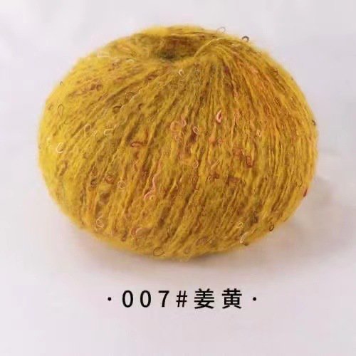 Xiao Hua Hilo de lana ligera para manualidades, 1 rollo, 131 yardas/50 g, mezcla súper suave y esponjosa para tejer y hacer crochet: gorros, chales, prendas y mantas multicolores, amarillo.