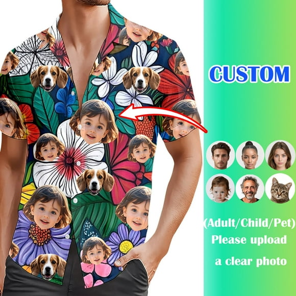 Chemise Funky pour Hommes Style Floral d'Été Imprimée Chemise Décontractée Design Personnalisé pour Hommes