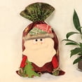 thumbnail image 4 of serony Xmas Gift Packing Bag Cartoon Printed Drawstring Handbag Santa Snowman Reindeer Ornaments Embroidered Storage Pouch Party Old Man, 4 of 8