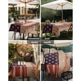 thumbnail image 4 of Outdoor Tablecloth with Umbrella Hole, Independence Day American Flag Zippered Table Cloth for Square Tables, Baseball Sport Retro Wood Grain Washable Waterproof Tablecloths for Picnic Patio Garden, 4 of 9