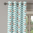 thumbnail image 2 of Ambesonne Marine Grommet Curtain, Pattern Anchor Stripe, 50" x 108", Turquoise Red, 2 of 6