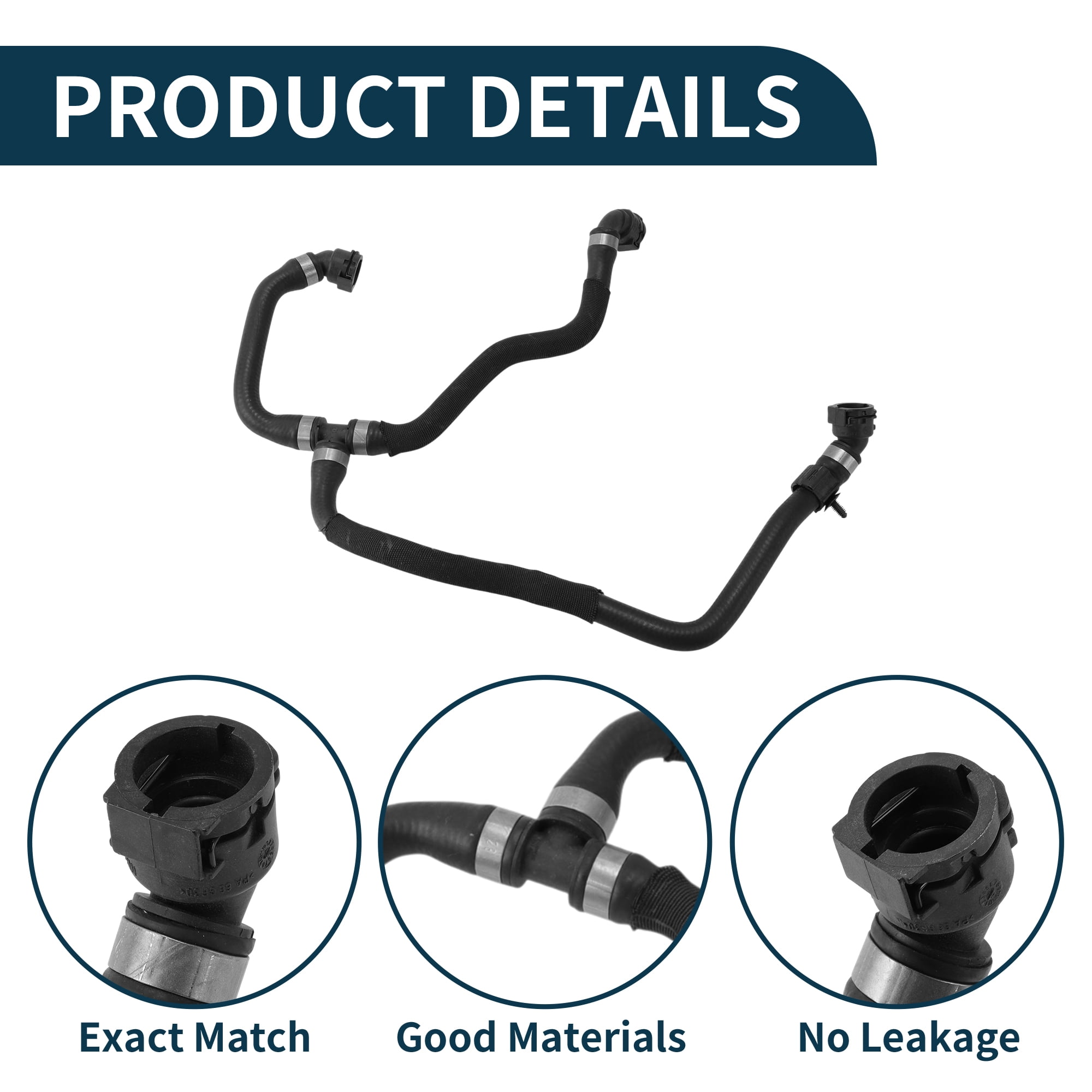 Unique Bargains Radiator Heater Outlet Pipe for BMW X3 2018-2021 Rubber Black 1 Pc