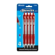 Bazic produits 17049-24 Bazic Spencer Rouge r-tractable Pen avec poign-e coussin-e - 4-Pack de 24 cas