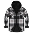 thumbnail image 2 of BXINGOHAI Men's Long Sleeve Sherpa Lined Shirts Outdoor Warm Flannel Plaid Jacket Button Down Fleece Coats Gray S, 2 of 6