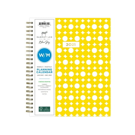 Blue Sky Dabney Lee Hardcover 2021 Weekly Planner, 7x9, Yellow