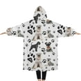 thumbnail image 2 of Oversized Wearable Blanket Hoodie,Schnauzer Dogs with Paw Sherpa Blanket Hoodie with Super Pockets,Super Warm Fuzzy Pullover for Women & Men, 2 of 6