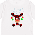 thumbnail image 4 of Inktastic Cute Flannel Reindeer with Christmas Bulbs and Snowflakes Boys or Girls Long Sleeve Toddler T-Shirt, 4 of 5