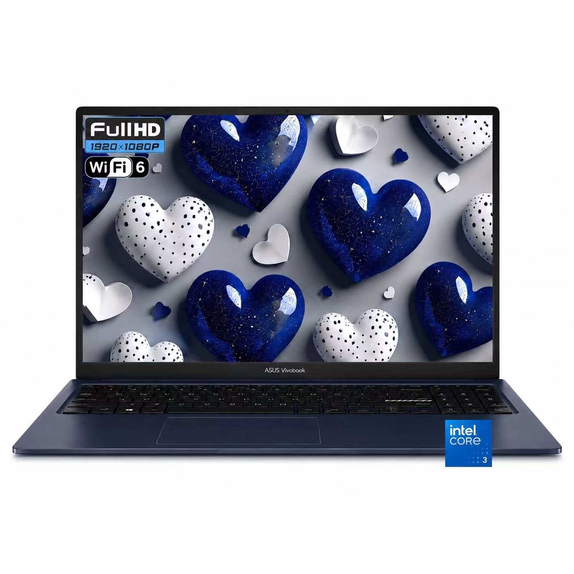 ASUS Vivobook 15 15.6" IPS LED FHD Business Laptop intel core 3 100U (Beats i3-1315U) Intel Graphics 8GB DDR5 RAM 512GB SSD HDMI USB-C 3.2 Wi-Fi 6 Webcam Copilot+ PC 45W 3-cell Windows 11 Home Blue