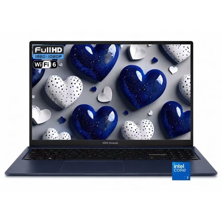 ASUS Vivobook 15 15.6" IPS LED FHD Business Laptop intel core 3 100U (Beats i3-1315U) Intel Graphics 8GB DDR5 RAM 512GB SSD HDMI USB-C 3.2 Wi-Fi 6 Webcam Copilot+ PC 45W 3-cell Windows 11 Home Blue