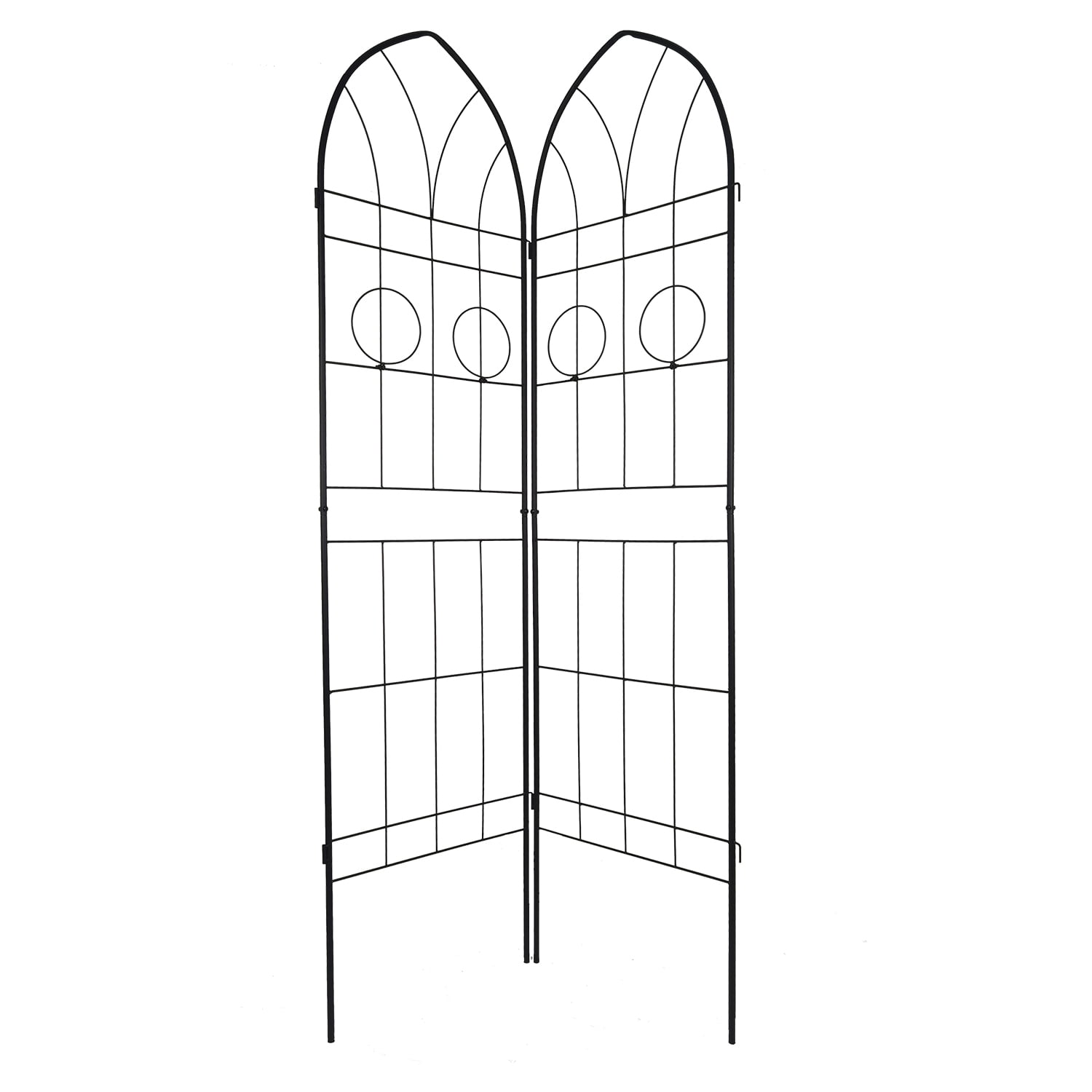 Miniyam 4 Pack Garden Trellis for Climbing Plants, 78.7" X 19.7" Rustproof Sturdy Black Iron Trellis for Potted Plants