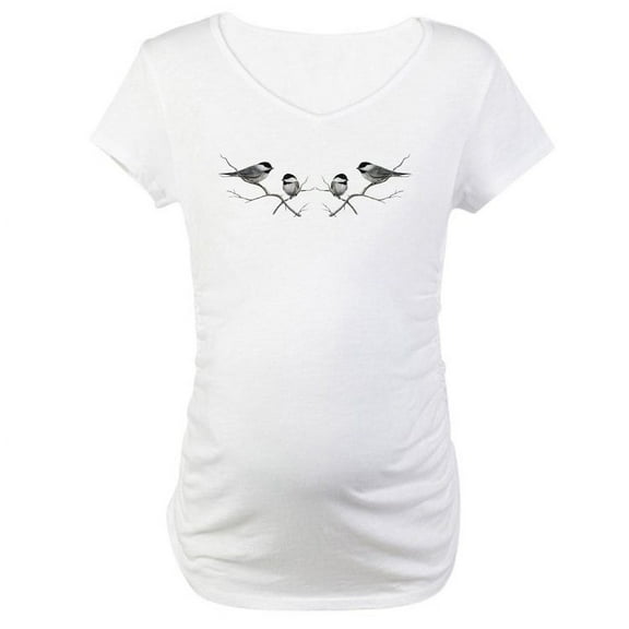 CafePress - Chickadee Song Bird Maternity T Shirt - Cotton Maternity T-shirt, Cute & Funny Pregnancy Tee