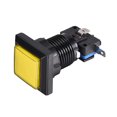 thumbnail image 5 of Botón de juego 34x34 cuadrado 12V interruptor de botón iluminado LED con microswitch para juegos de video de arcade amarillo 5 piezas, 5 of 5
