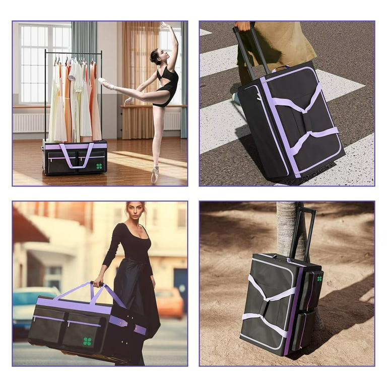 Dance bag with online garment rack