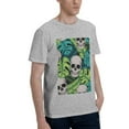 thumbnail image 2 of Bingfone Skull And Palm Leaves Men'S Loose Fit Short-Sleeve Pocket T-Shirt, 2 of 7