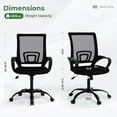 thumbnail image 5 of Bonzy Home Ergonomic Home Office Chairs Set of 2 with Adjustable Height and Lumbar Support, 360° Swivel Mesh Computer Desk Chair with Wheels & Armrests, Black, 5 of 8