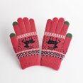 thumbnail image 1 of Guantes de invierno con pantalla táctil, estampado de flores de nieve, mantienen el calor para mujer, 1 of 4