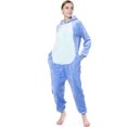 thumbnail image 1 of Pijama de una pieza con capucha para hombre y mujer, cálido, sencillo, transpirable, moderno, de invierno, con puntada azul, L, 171-180 cm/67,3-70,9 pulgadas, 1 of 15