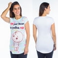 thumbnail image 3 of Playera Maternidad Estampada Divertida Cómoda Ropa Embarazo Playera Mujer Casual Color Azul Claro, 3 of 4