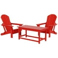 thumbnail image 3 of Polytrends  Laguna Hdpe All Weather Outdoor Patio Foldable Adirondack Chairs Conversation Set (3-Piece Set) Red, 3 of 4