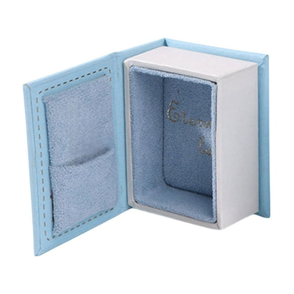 COOLHOOD Vintage Book Shaped Jewelry Storage Box Portable for Rings Pendants and Studs Earrings With Magnetic Closure Designs