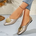 thumbnail image 6 of Gpaecead Women's Sparkly Metal Disc Flats Pointed Toe Faux Leather Slip On Cushioned Insole Comfort Shoes For Weddings And Parties, B-Gold, 6 of 8