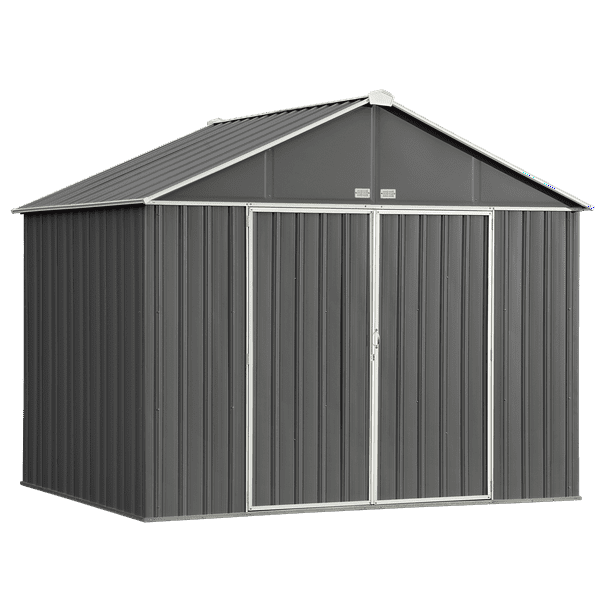 Steel Storage Shed 10 x 8 ft. Galvanized Extra High Gable Charcoal ...