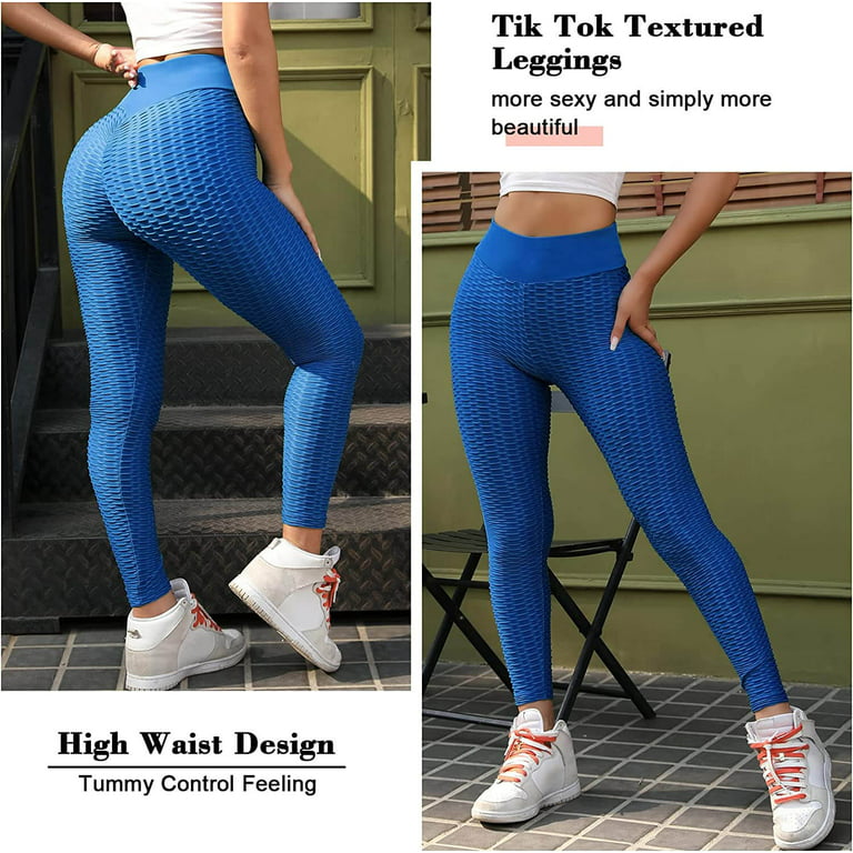 MANIFIQUE 2 Packs Workout Yoga Pants Tummy Control High Waisted Textured  Tights