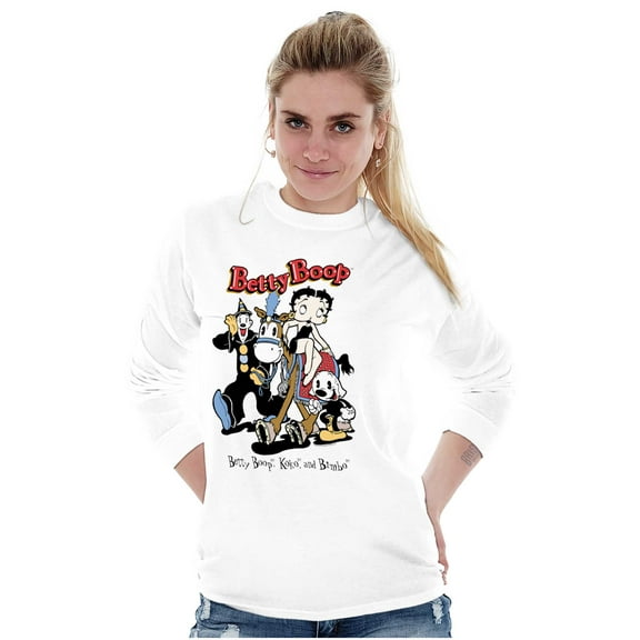 Betty Boop Koko The Clown Bimbo Women's Long Sleeve T Shirt Brisco Brands S
