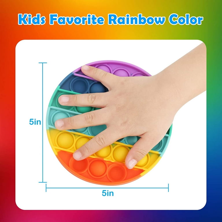 Rainbow Pop-it Fidget Sensory Toy, Circle Popper Fidget Toys, Push & Pop  Bubble Special Needs Stress Reliever Silicone - Popular Relaxing Game  (Circle) 
