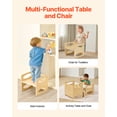 thumbnail image 6 of VEVOR Montessori Weaning Table and Chair Set, Wooden Toddler Table and Chair Set for Aged 1-5, Adjustable Height Kids Montessori Chair and Activity Table, Ideal for Reading, Eating, Playing - Natural, 6 of 9
